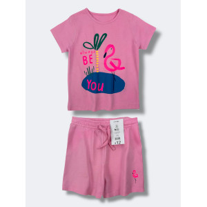 Комплект: футболка + шорти Bright Flamingo Floral/Pink