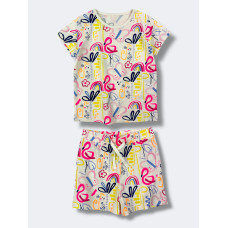Комплект: футболка + шорти Bright Flamingo Floral/Natural