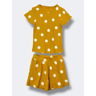 Комплект в рубчик: футболка + шорти George Bright Heart Flower/Yellow