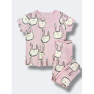 Комплект: футболка + легінси Bunny /рожевий