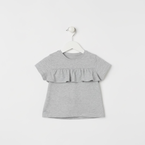 Футболка HM Patterned сірий меланж