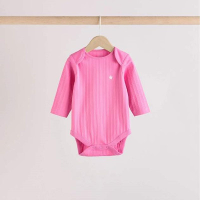 Бодік з довгим рукавом Next Ribbed/Pink Little Star