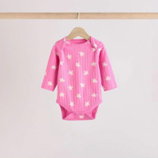 Бодік з довгим рукавом Ribbed/Pink Stars