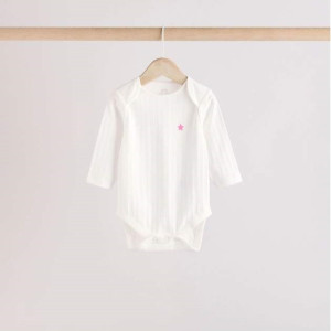 Бодік з довгим рукавом Ribbed/White Little Star