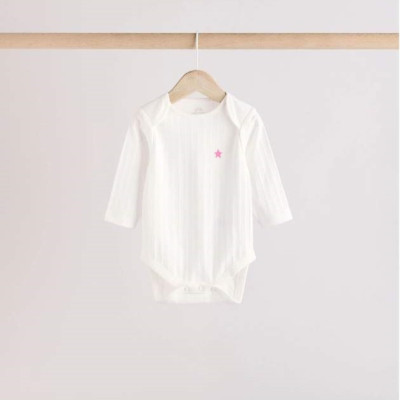 Бодік з довгим рукавом Next Ribbed/White Little Star