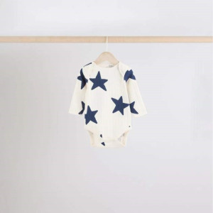 Бодік з довгим рукавом Ribbed/White Stars