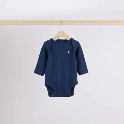Бодік з довгим рукавом Next Ribbed/Dark Blue Small Star