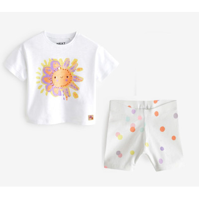 Комплект: футболка+велосипедки Next Sunshine/White