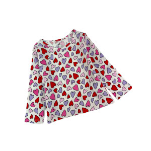 Лонгслів H&M Light pink/Hearts білий