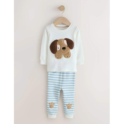 Піжама з бавовняного трикотажу Next Dog /Ecru