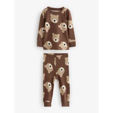 Піжама з бавовняного трикотажу Bears / Коричневий