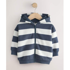 Зіп худі на флісі White/Blue Stripe